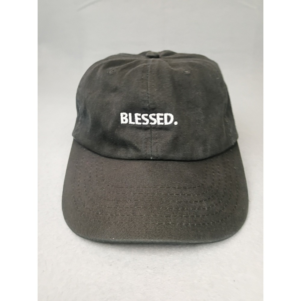 Blessed Embroidered Dad Hat Black Cotton Adjustable Strapback Baseball Cap